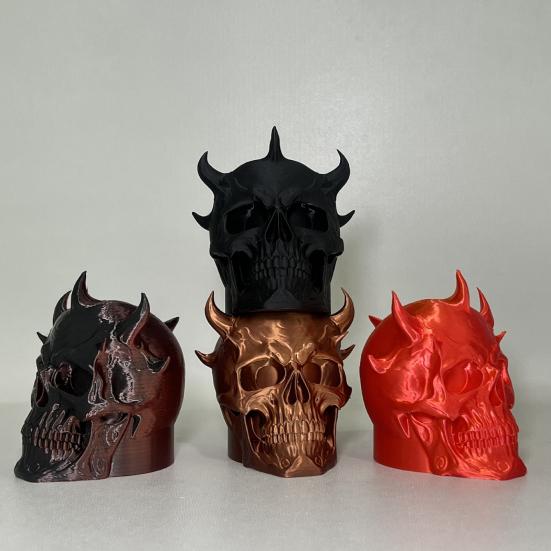 Trailer Dust Cover Horned Demon Skull Tow Cover Heavy-Duty 3D Printed One-Piece Molded Tow Bar Cap Matte Texture Trailer Accessory