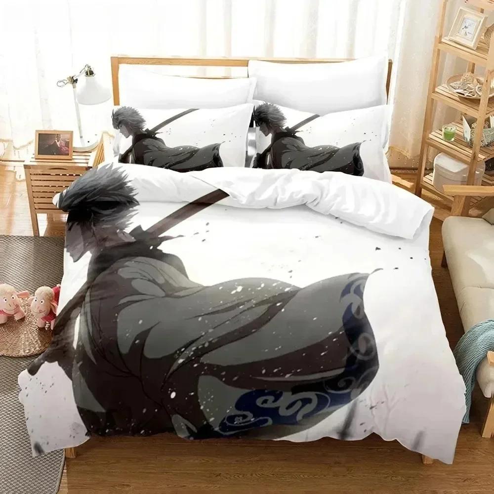 NEW 3D Anime Gintama Bedding Set Quilt Cover Pillowcases Single Double Full Queen King Kids Teens 3D Sakata Gintoki Duvet Cover