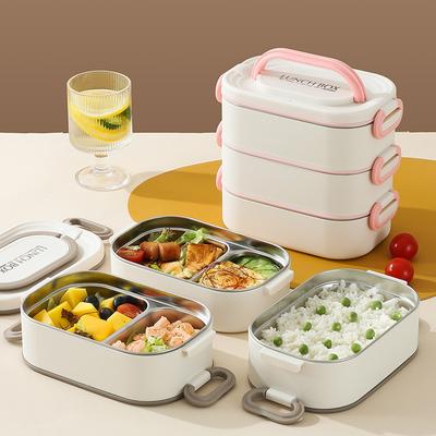 304 Paslanmaz Çelik Çok Katmanlı Öğle Yemeği Kutusu Taşınabilir Yalıtımlı Bento Kutusu Öğrenci Çalışanı Atıştırmalık Kutusu Büyük Kapasiteli Gıda Saklama Kutusu