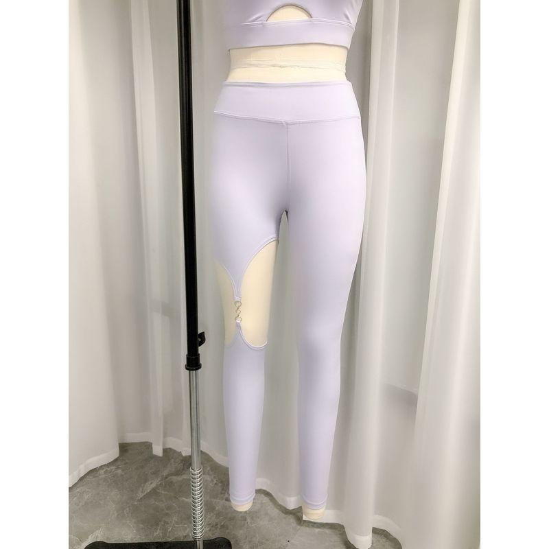

Yoga Sexy Sexy Highly Stretch Cut Out Hip Lifting Workout Clothes Fragrant Taro purple(Quality Edition) M