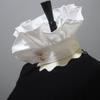 Dames Vintage Ruches Afneembare Nepkraag Victoriaans Renaissance Wit Nekkraagje Mini Capelet Vintage Choker Ketting