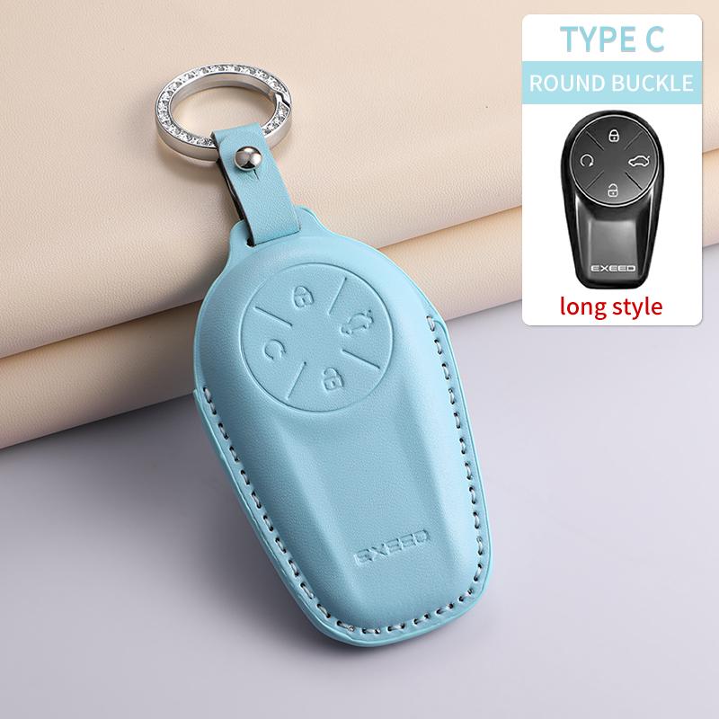 For Chery Exeed Et Txl Starway Vx Starlightrun C-Dm Car Keychain Protection Case Pu Car Remote Case Cover Shell Fashion Keychain
