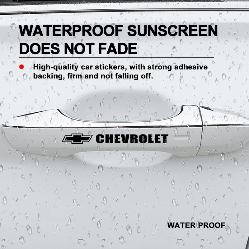 4 st Bildörrhandtagsklistermärken Däck Backspegelklistermärken För Chevrolet Cruze Malibu Sail Spark Captiva Equinox Trax AVEO Lova