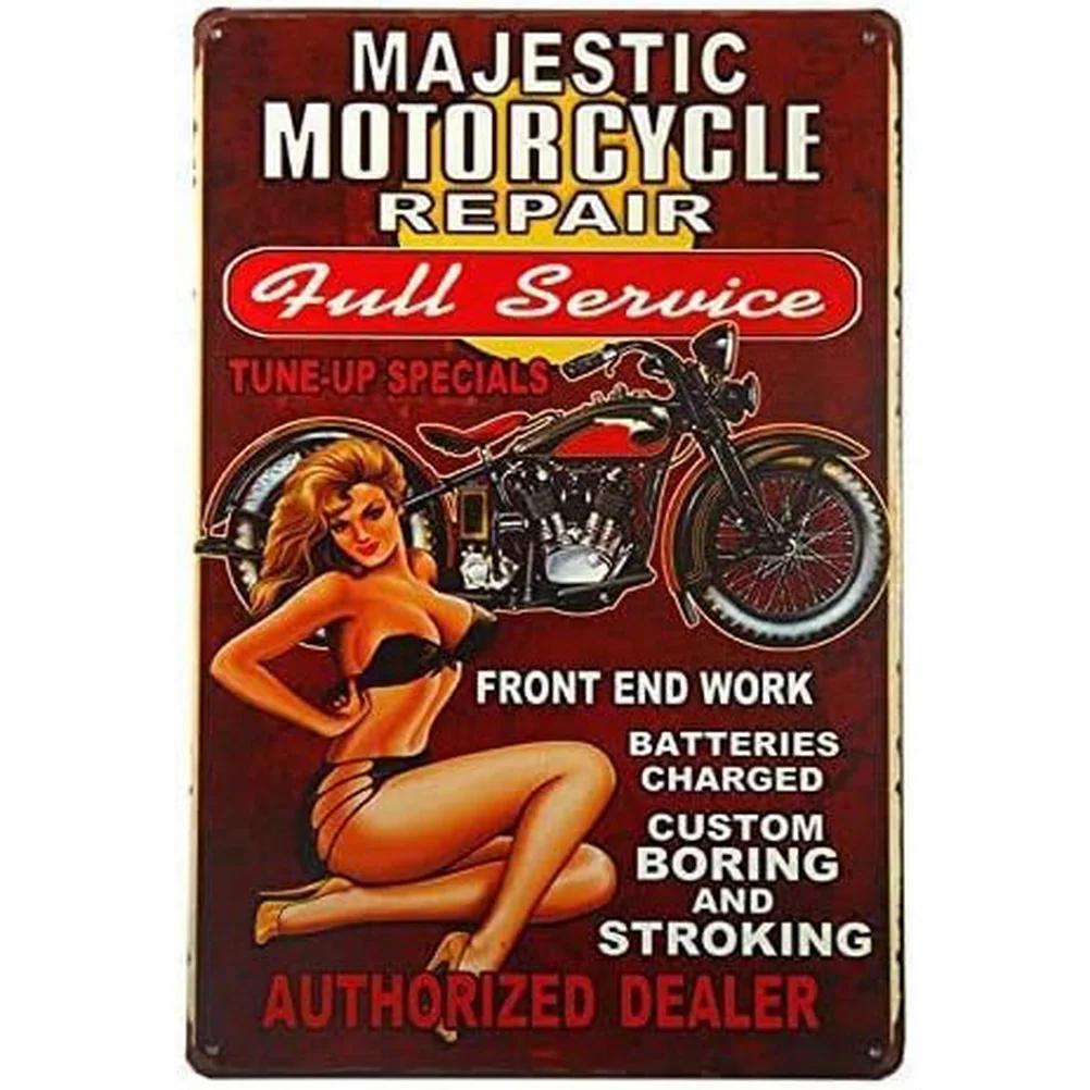 Metal Tin Signs Plaque Pinup Garage Service Wall Decoration Vintage Posters Iron Painting for Man Cave Home Cafe Garage Club Bar
