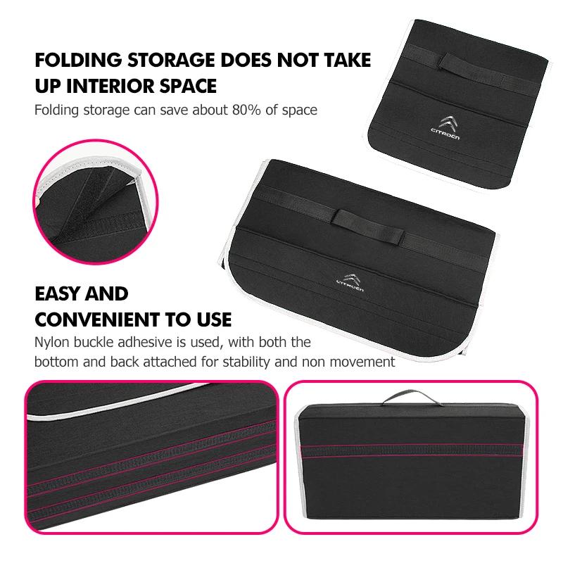 AQO1 Felt Car Trunk Organizer Large Capacity Folding Storage Bag For Citroen Grand Berlingo Jumper Celysee Xsara Picasso Aircross