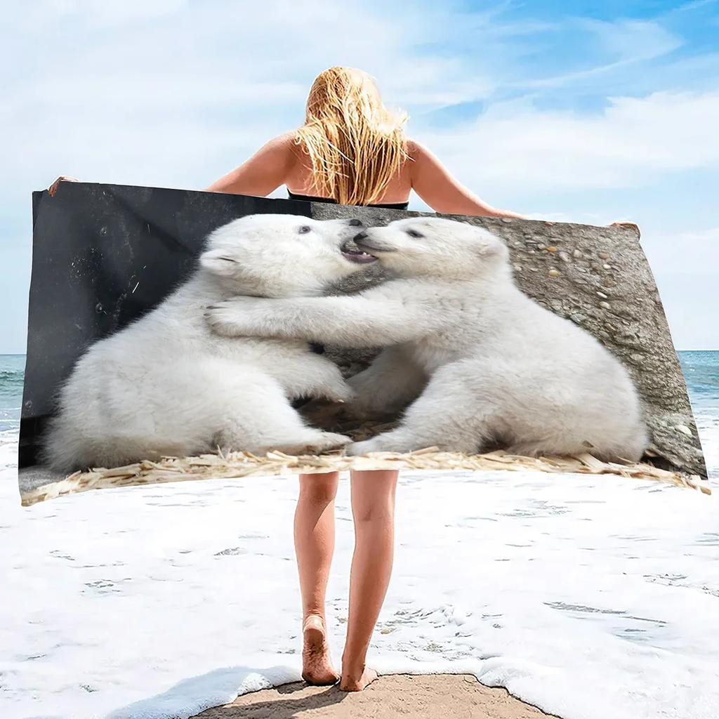 Cute Animal Baby Microfiber Beach Towel,Quick Dry Beach Towel Lightweight Beach Towel Soft Absorbent Pool Towel Travel Swimming