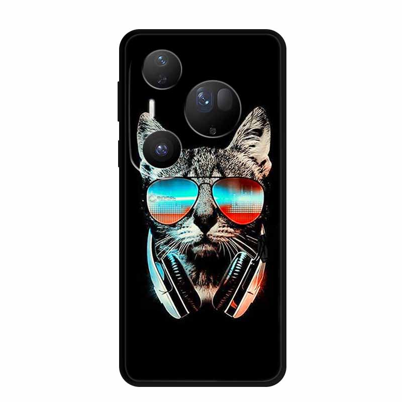 Cover For Huawei Pura 80 Pro Plus Silicone TPU Phone Case for Pura80 pro+ 80 Ultra Para Black Back Soft Protector Cartoon Capa