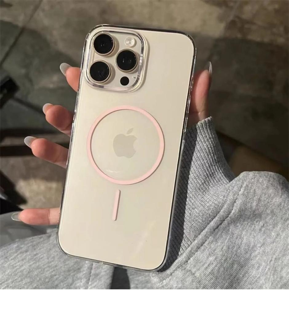 Luxury Transparent Ultra Thin PC For Magsafe Case for iPhone 16 15 14 Plus 13 12 Pro Max Wireless Charge Magneitc Crystal Cover