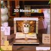 3D Owl 2026 Full-Year Calendar Calendar Magic Academy Theme Series Calendar Creative Desktop Ornament DIY Paper Carving Memo Pad
