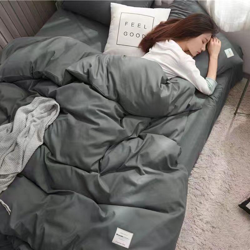 Solidny Szary Kolor Matcha Zestaw Pościeli Dorośli Dzieci Rozmiar Twin Full Queen Łóżko Płaskie Prześcieradło Zestaw Poszwy na Kołdrę Poszewki na Poduszki Prosta Pościel