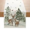Festive Table Runner Christmas Decoration Printed Linen Table Mat Small Dining Table Cover