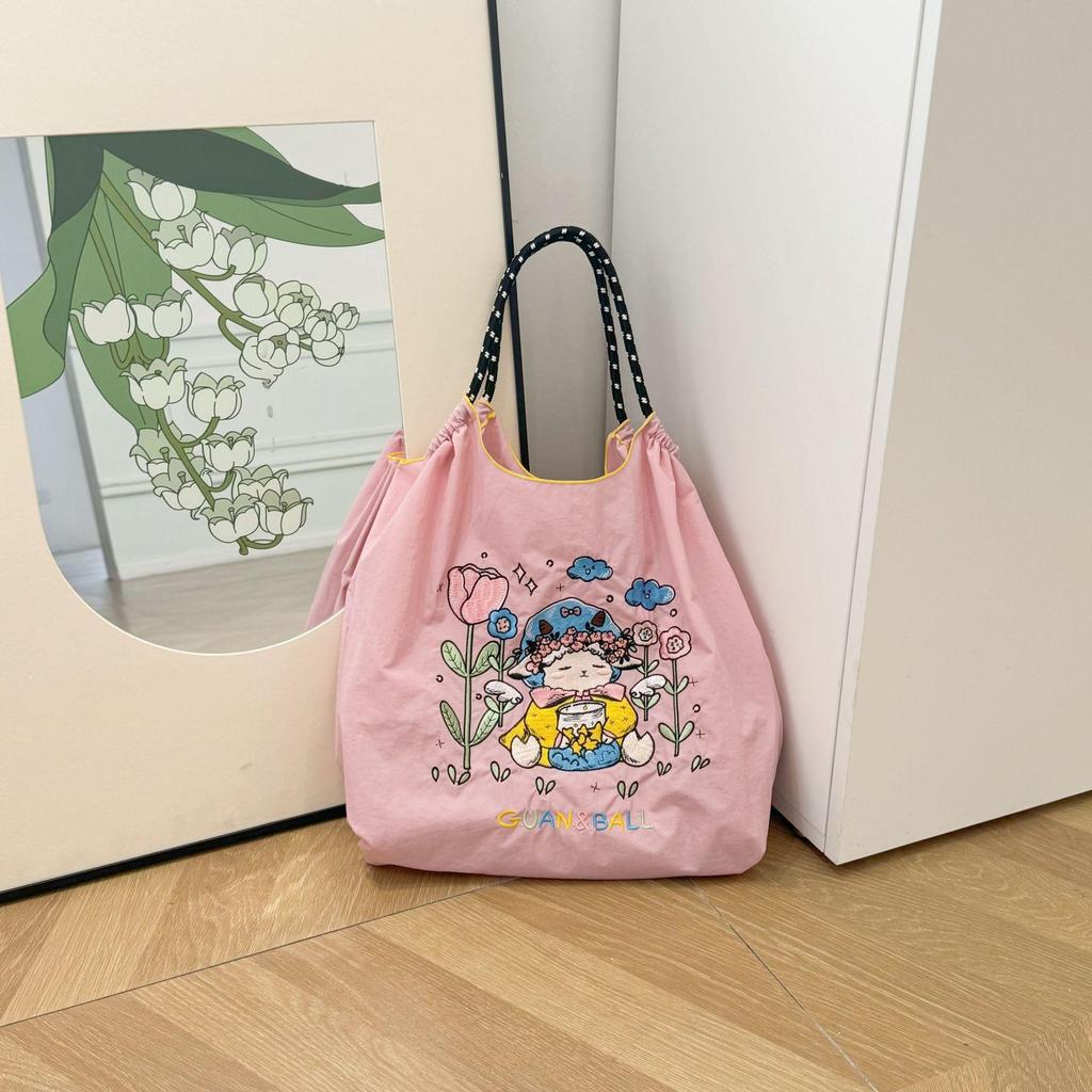 Handgefertigte bestickte Canvas-Tragetasche und Umhängetasche mit großem Fassungsvermögen