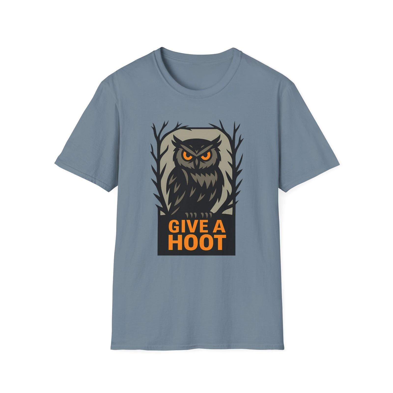 Unisex Softstyle T-Shirt Mens Womens Tees Top Owl Wisdom Give a Hoot Foggy Forest Creature Tee 3XL