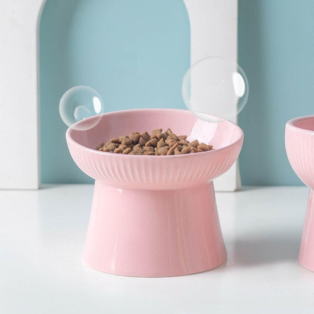 Ceramic Cat Bowl Creative Pet Drinking Feeder Pet Supplies Pet High Foot Bowl  Water Container