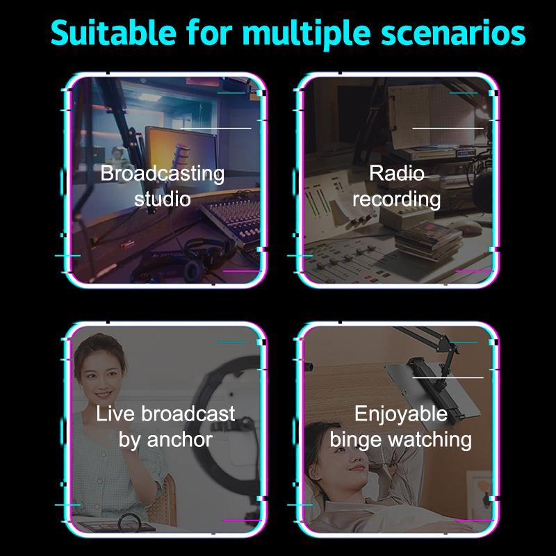 Adjustable Microphone Boom Arm Stand Bracket For Gaming Streaming Recording Usb Condenser Mic Desktop Mount Fold Mike Holder