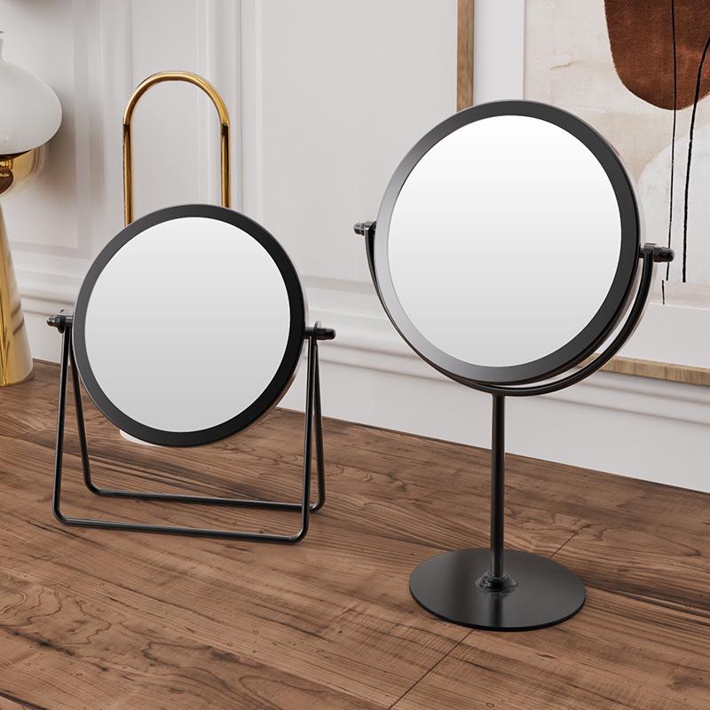 Specchio per Trucco da Tavolo Stile Ins Nordico - Ferro Battuto Metallico, da Tavolo e Utilizzabile da Studenti