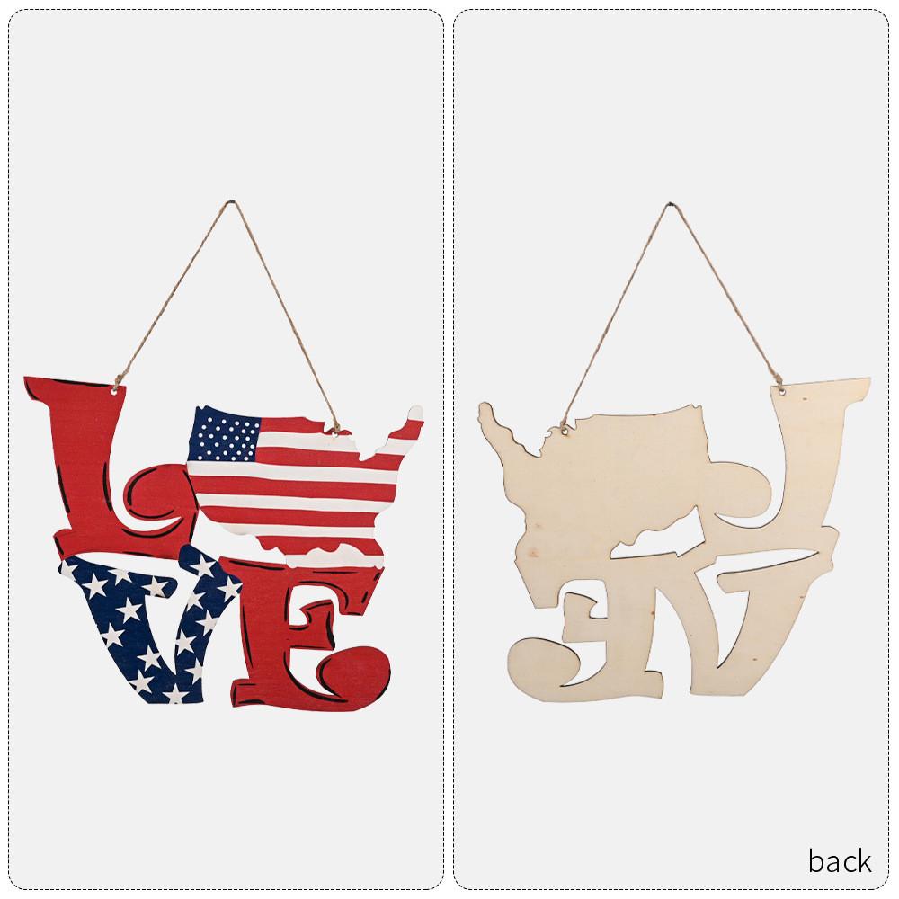 Charming American Independence Day Wooden Love Hanging Decor For Home And Hotel Display