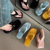 French thick heel pointed wedge heel bag head half slippers summer new design sense niche silver muller cool slippers women