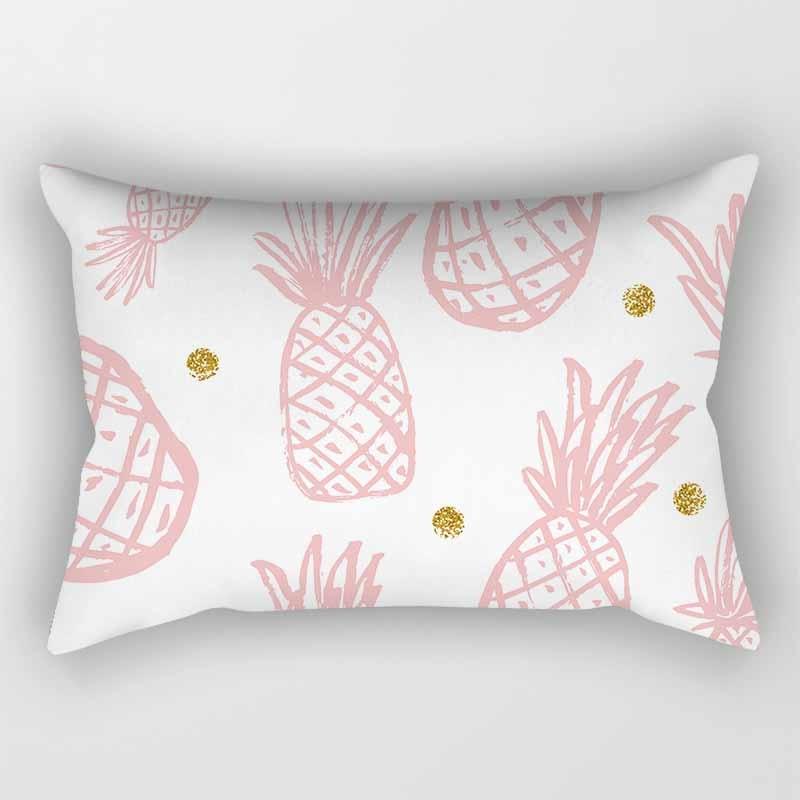 

Розовая маленькая свежая односторонняя квадратная наволочка с принтом, украшение для дома, автомобильный чехол для дивана, декоративные аксессуары 30 см * 50 см 30x50cm