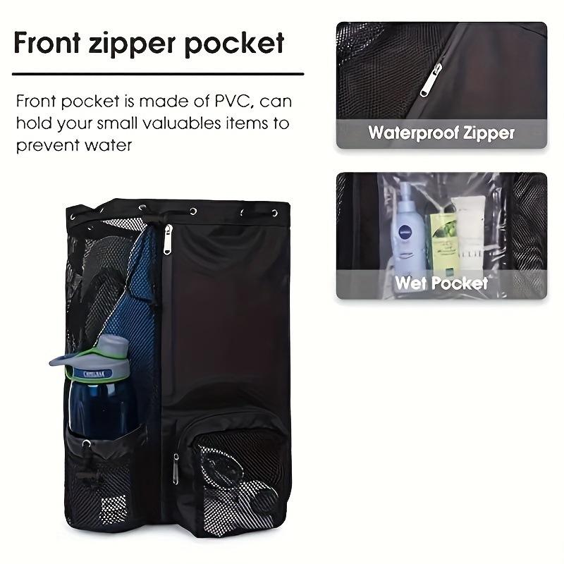 Swimming Bag Mesh Drawstring Backpack With Wet Bag Beach Backpack Gym Backpack