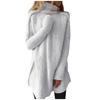 Women's Loose Long Sleeve Solid Color Pile Neck Warm Knitted Sweater