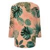Women's Fashionable Casual Round Neck Three-quarter Sleeve Hawaiian Print T-shirt Top