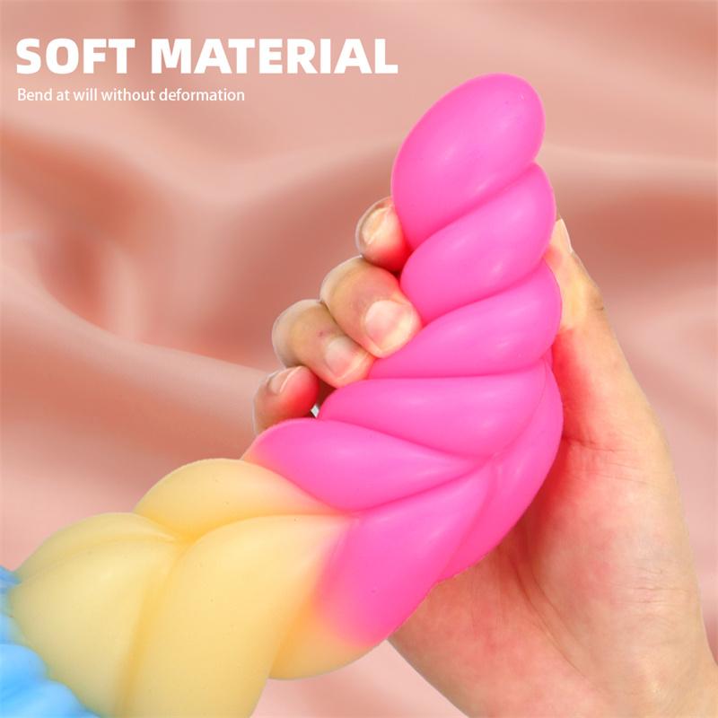 Women's Hemp Rope New Anal Plug Special-shaped Silicone Penis Soft Mixed Color Simulation Masturbator