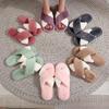 Autumn Winter Plush Cotton Cross-Open Warm Furry Slippers for Couples