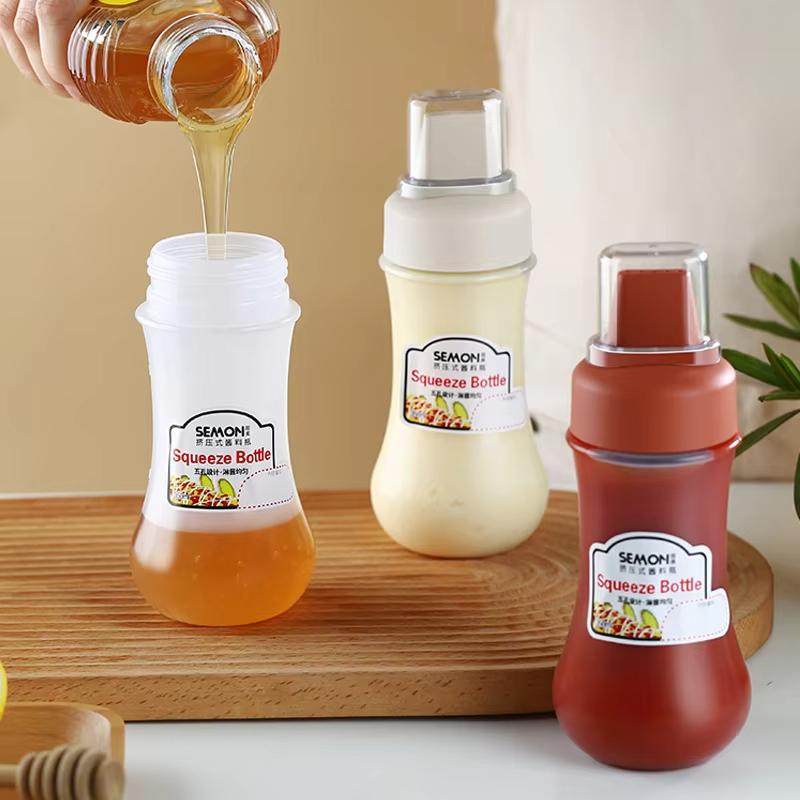 Nowa butelka do wyciskania sosu, szczelna, wielokrotnego napełniania, pojemnik na przyprawy do kuchni, na sałatkę, ketchup, miód, dżem, butelka do wyciskania sosu