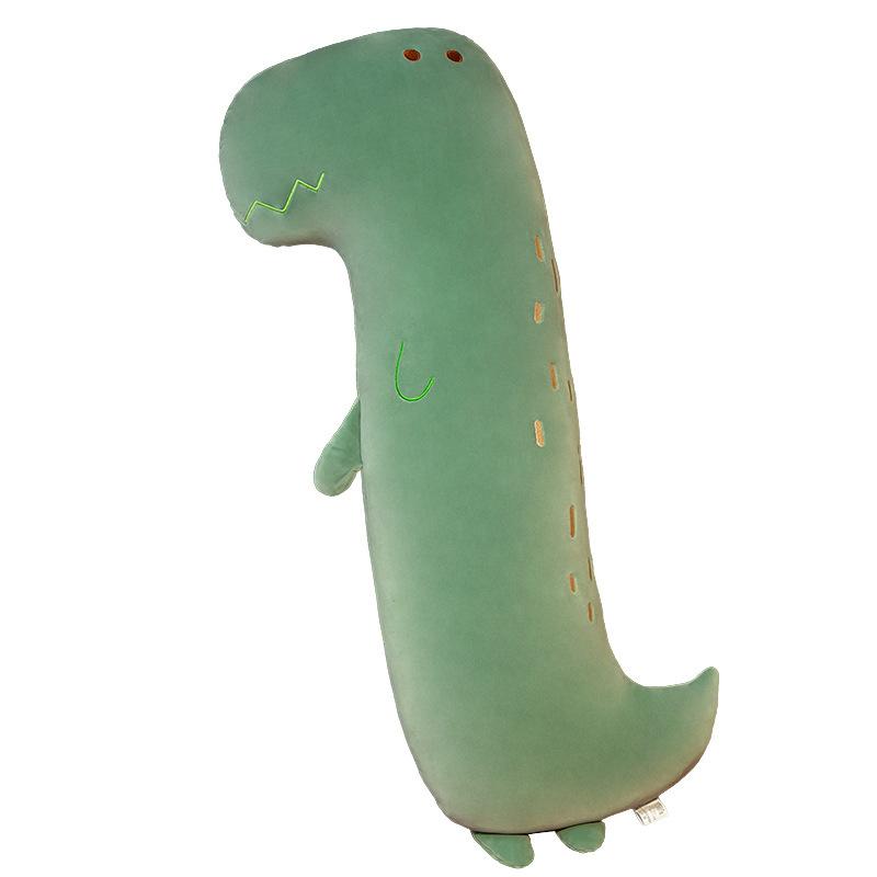 Cute Dinosaur Long Throw Pillow Plush Toy Bed Girls Sleep Pinch Legs Big Doll Removable Pillow
