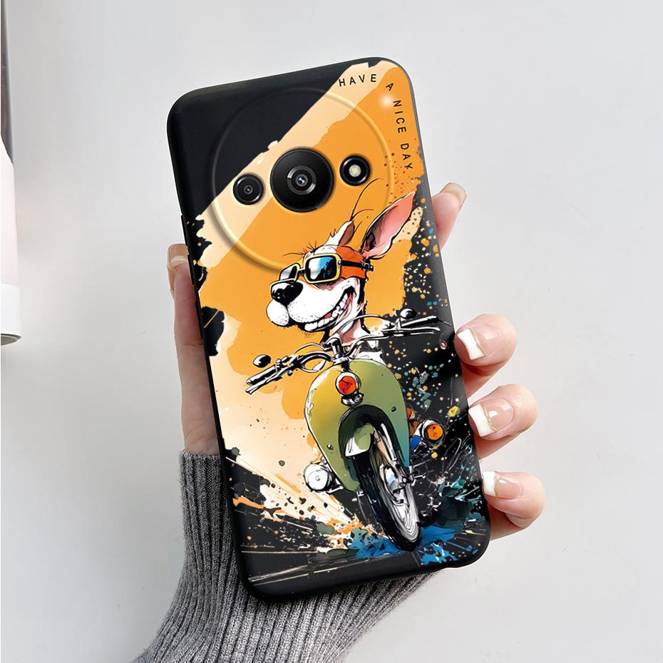 For Funda Redmi A3 Case Redmi A3 2024 Back Cover Stylish Painted Soft Silicone Phone Case for Xiaomi Redmi A3 A 3 RedmiA3 Bumper
