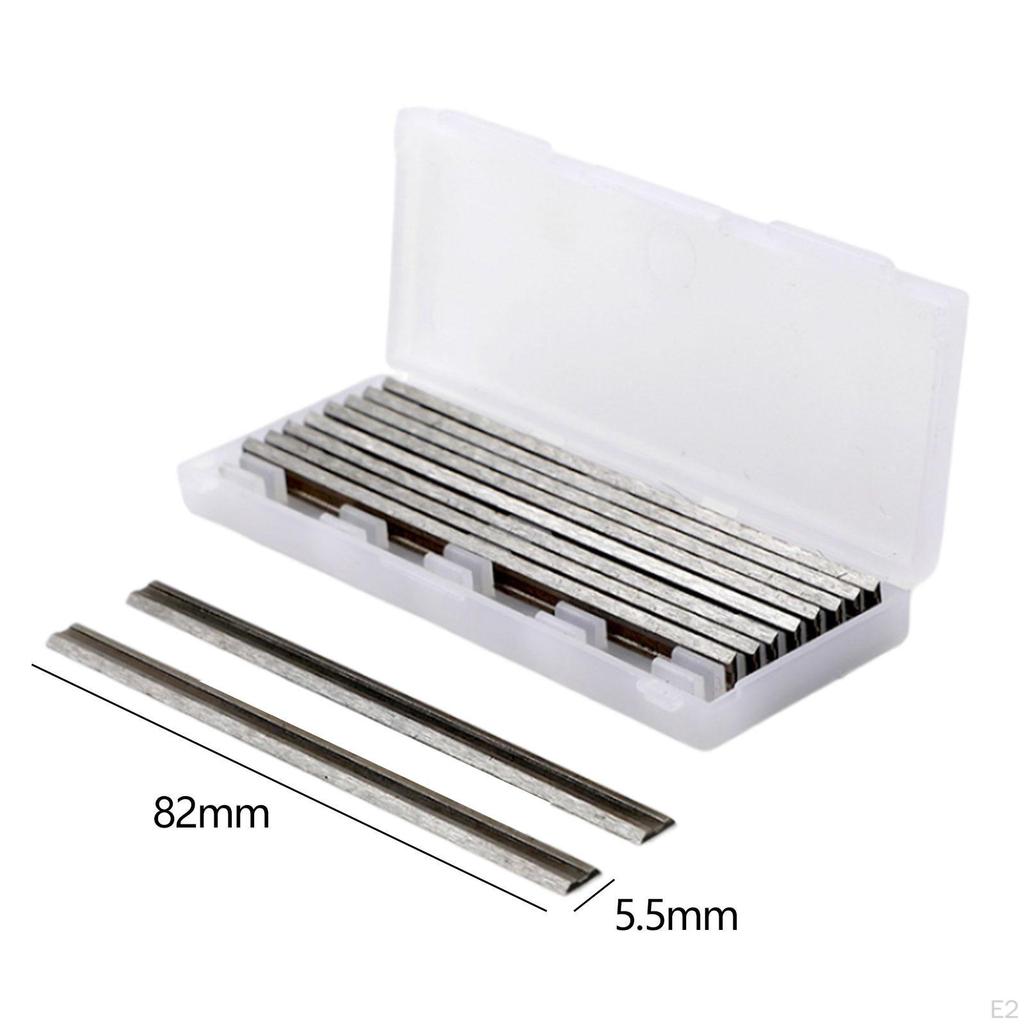10 Pieces Planer Blades Knives 3-1/4 Inch 82mm Sturdy Easy To Use with Storage Box Portable