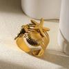 Stainless Steel Shell Starfish Rings For Women Personality Conch Shell Gold Color Rings Elegant Punk Vintage Jewelry Gifts