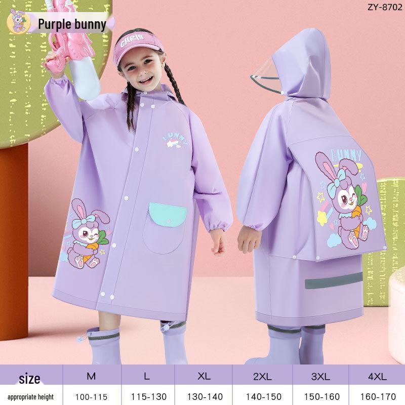 Kinder Verdickter EVA Regenmantel Poncho Overall - Sturmfest Ganzkörper Schultaschen-Kompatibel Schülerausrüstung