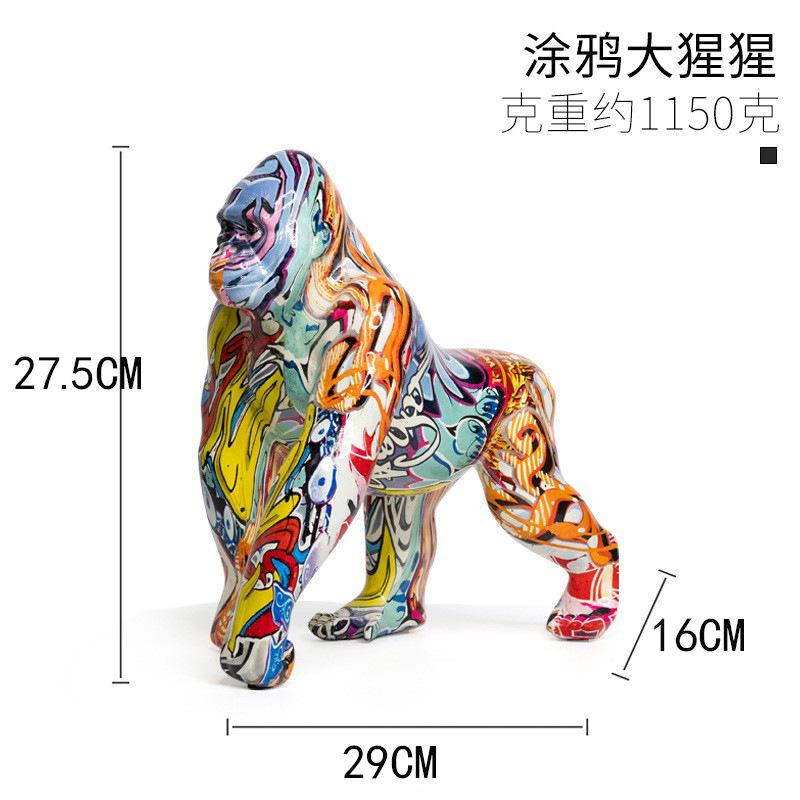 Creative Colorful Animal Statues Home Decoration Office Bookshelf Cabinet Ornament Living Room Desktop Resin Figurine Craft Gift