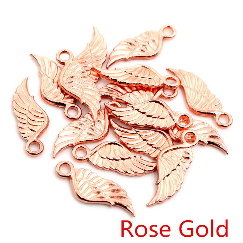 20pcs Charms Angel Wings 21x8mm Tibetan Silver Plated 5 Colors Pendants Antique Jewelry Making DIY Handmade Craft
