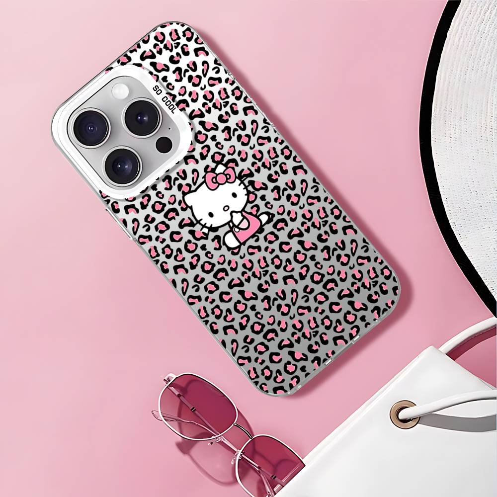 Leopard Hello Kitty Phone Case For IPhone 17 16 15 11 12 13 14 Pro Max 16 Plus 12 Mini 7 8 XR XS 15Pro MAX Cove