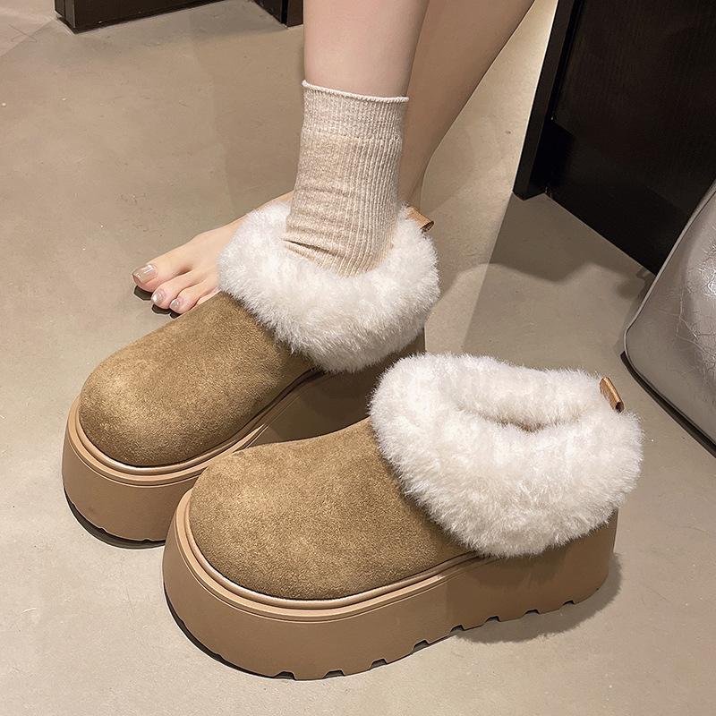

Women s large size soft elastic winter furry mouth warm anti cold padded snow boots non-slip wear outdoor casual sneakers cotton boots 40 хаки