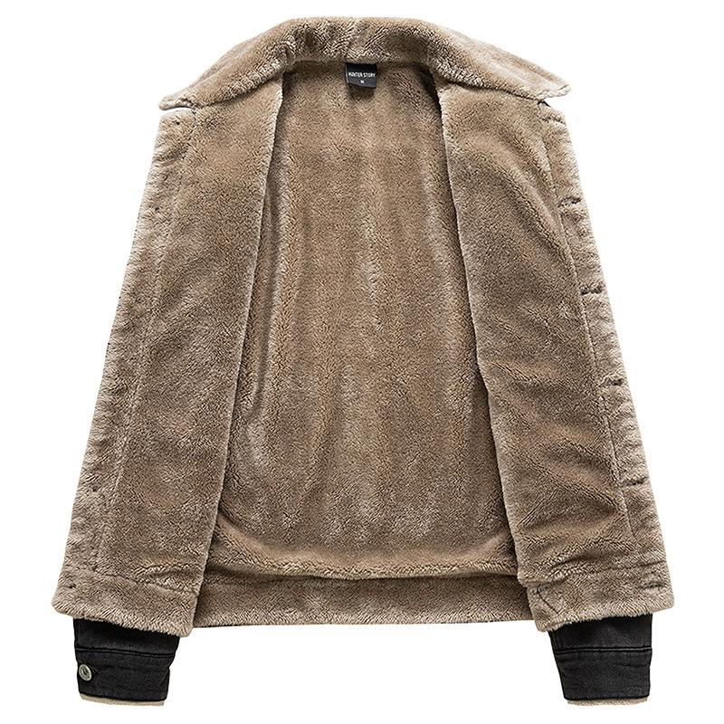 Fleece Denim Jacket Windproof Men's Autumn and Winter New Style Thickened Trendy Fashionable Warm