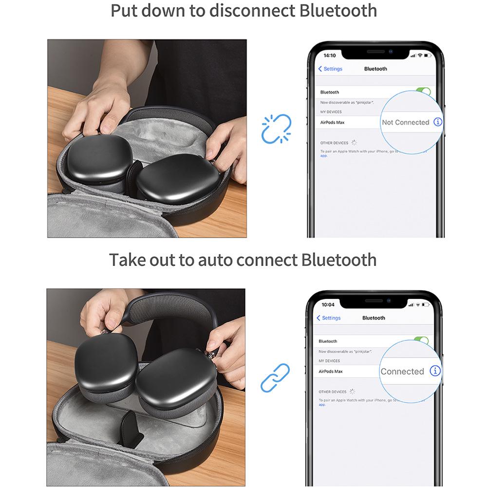 Apple AirPods Max Waterproof Travel Case - Protective, Portable, and Sleep Mode Compatible.
