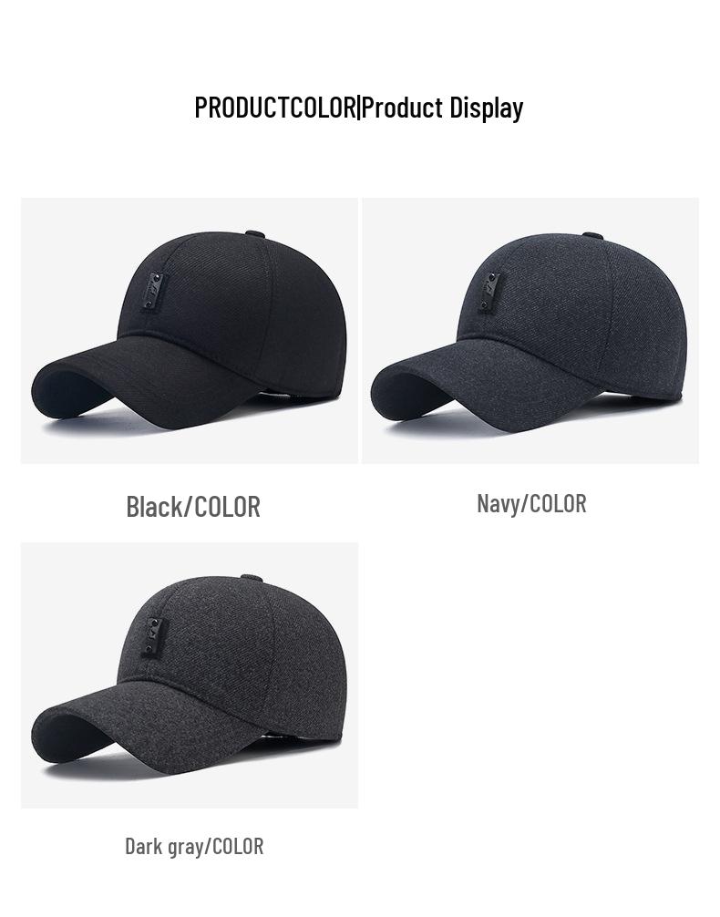 Men's Winter Warm Baseball Cap with Ear Protection - Ideal for Middle-aged & Elderly