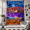 Wall Hanging Tapestry With Custom Name & Text, Teenage Mutant Ninja Turtles Decorative Tapestry For Bedroom