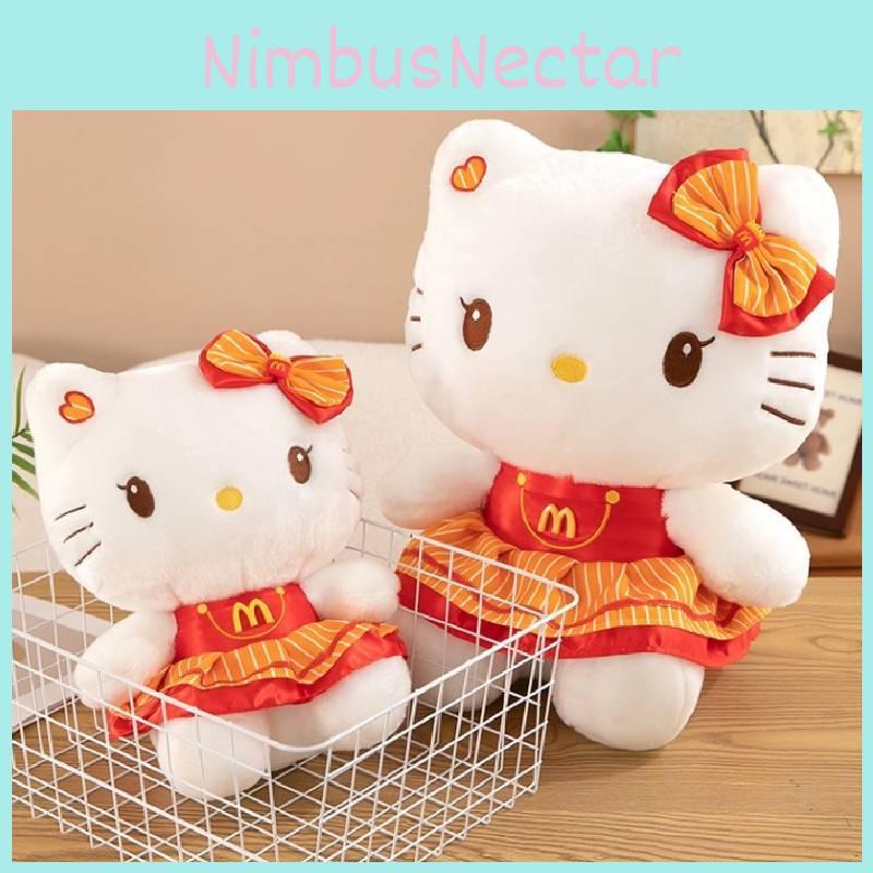 Entzückende Kt Cat Plüschpuppe in charmantem rotem Kleid, perfekt für Kinder-Sammlerstücke