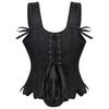 Womens Sexy Bustier Corset Top Eyelet Lace-up Floral Print Push Up Crop Tops Vintage Tank Top Party Clubwear Bodice