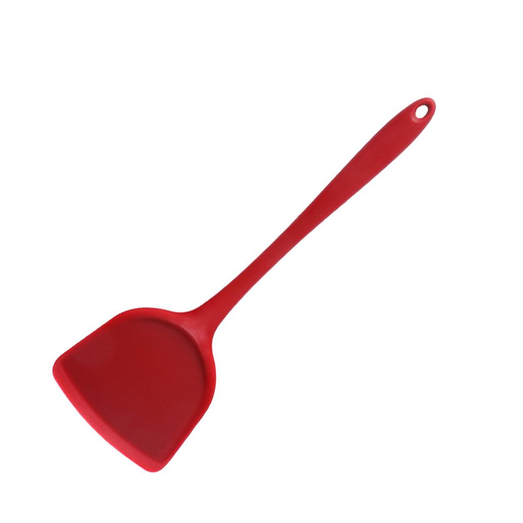 Silikon Spatula Isıya Dayanıklı Yapışmaz Mutfak Pişirme Spatulası Rahat Saplı Tencere