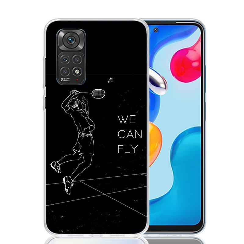 Badminton Sport Phone Case For Xiaomi Redmi Note 13 14 15 Pro Plus 12S 12 14S 11S 11E 10 10S 11 11T 5G 4G Cover Coque Redmi Note
