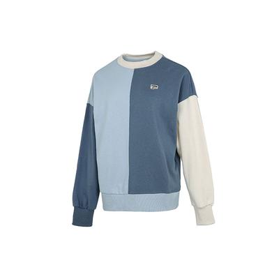 Color Block Rundhals Pullover Sweatshirt Damen Oberteile Blau 533052-61