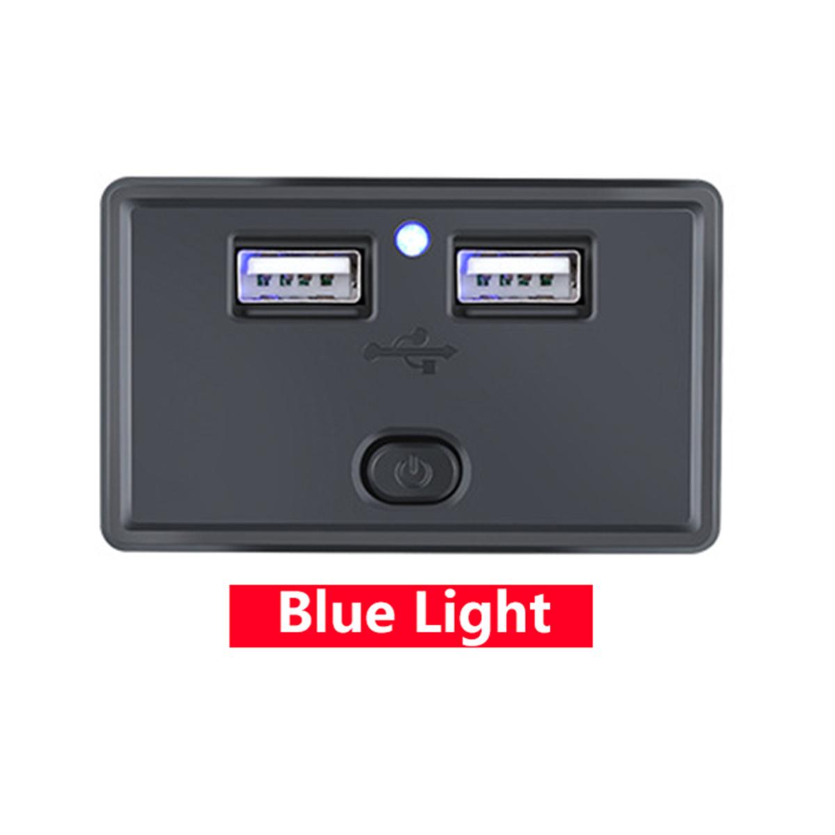 

Розетка USB 12В/24В 4,8А Подвійний USB-зарядний гніздо Водонепроникна панель автомобільного зарядного пристрою з кнопкою-перемикачем для автомобіля, морського судна, човна, RV, автобуса, вантажівки синій