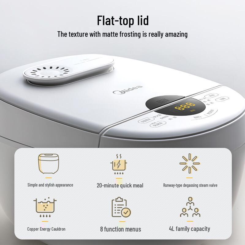 Midea 4L Electric Rice Cooker CN Plug (adapter Included)