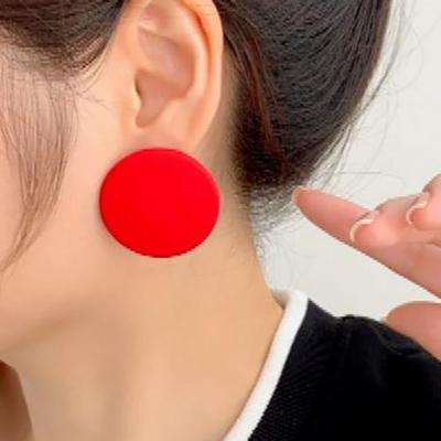 Bunte 60er-Jahre-Stil, schlichter und vielseitiger Modeschmuck, modische Ohrringe, runde Acryl-Ohrringe